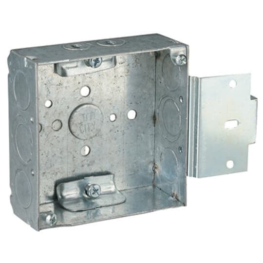 52151-MS-N Steel City Outlet Box, Steel, 21 cu-in Capacity, (1) Outlets, (11) Knockouts, 4 in H x 4 in W x 1-1/2 in D