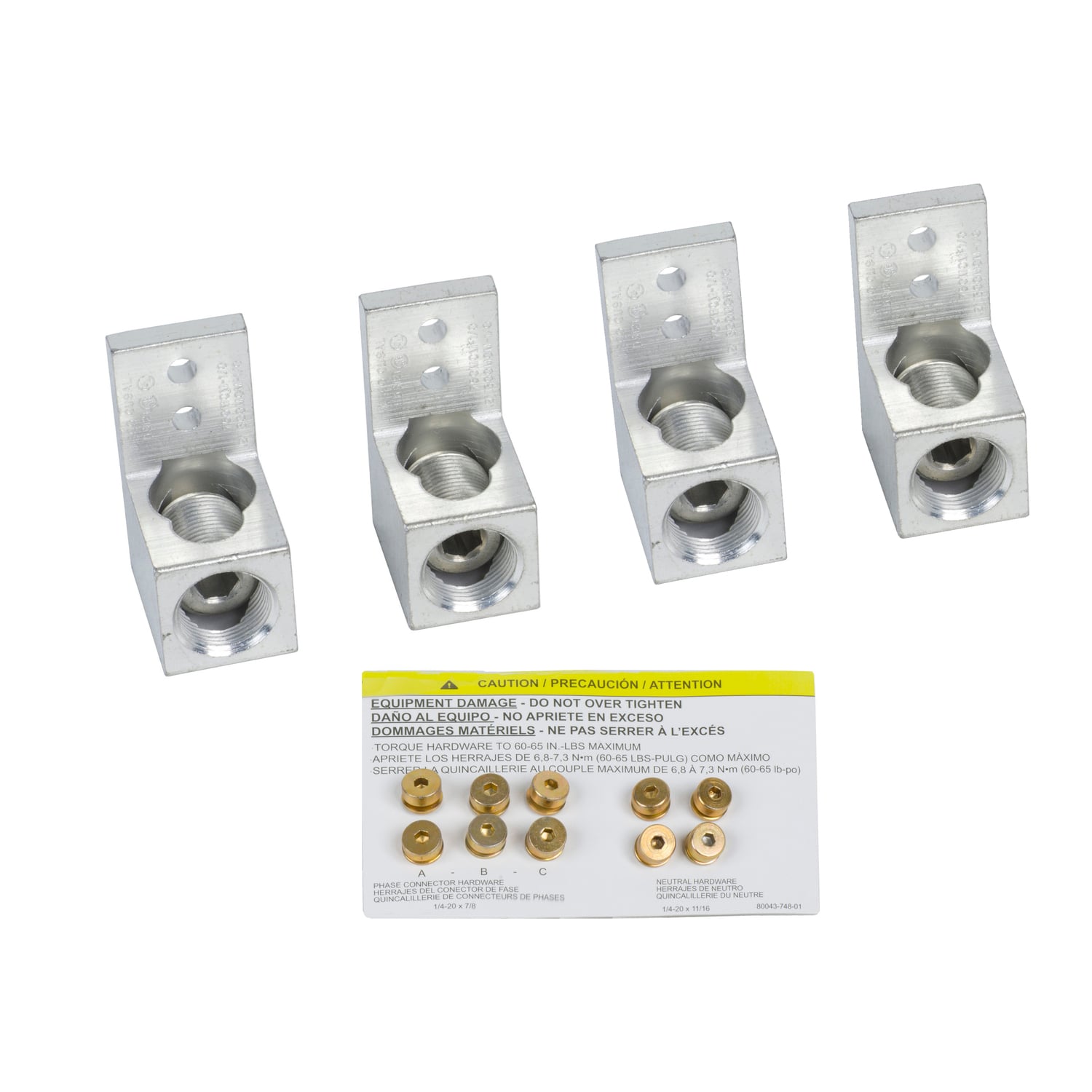 NQALM6A Mechanical Lug Kit, (3) 1/0 AWG to 250 kcmil Al/Cu, For Use With NQ Series Circuit Breaker Panelboards