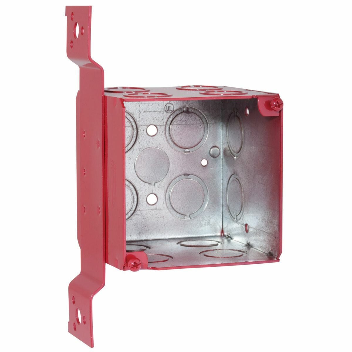 911-1 Square Box, Steel, 40.5 cu-in Capacity, (14) Knockouts, 3-3/4 in H x 3-3/4 in W x 3-1/2 in D