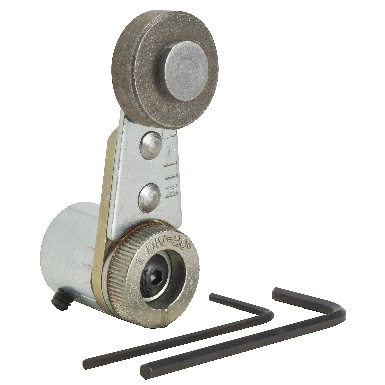 9007CA8M Heavy Duty Rotary Standard Limit Switch Lever Arm, 2 in L, Nylon Roller, Cast Zinc Arm