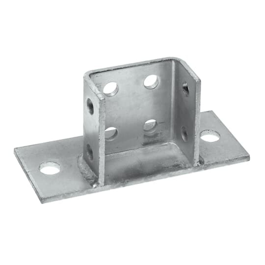 AP235FL-EG Superstrut Post Base Connector, Flush Channel Position, 3-1/2 in H Base, For Use With Channels, Steel