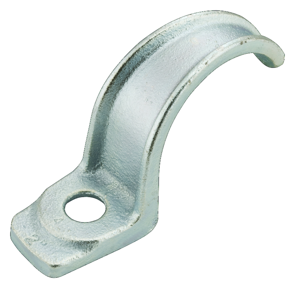 1308 1-Hole 1-Piece Conduit Strap, 2 in, For Use With Rigid/IMC Conduit, Malleable Iron, Electro-Plated Zinc