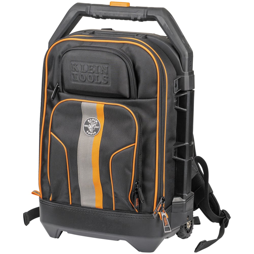 55604 Rolling Bag, 1680D Ballistic Weave/Hard Molded Polypropylene, Black/Orange