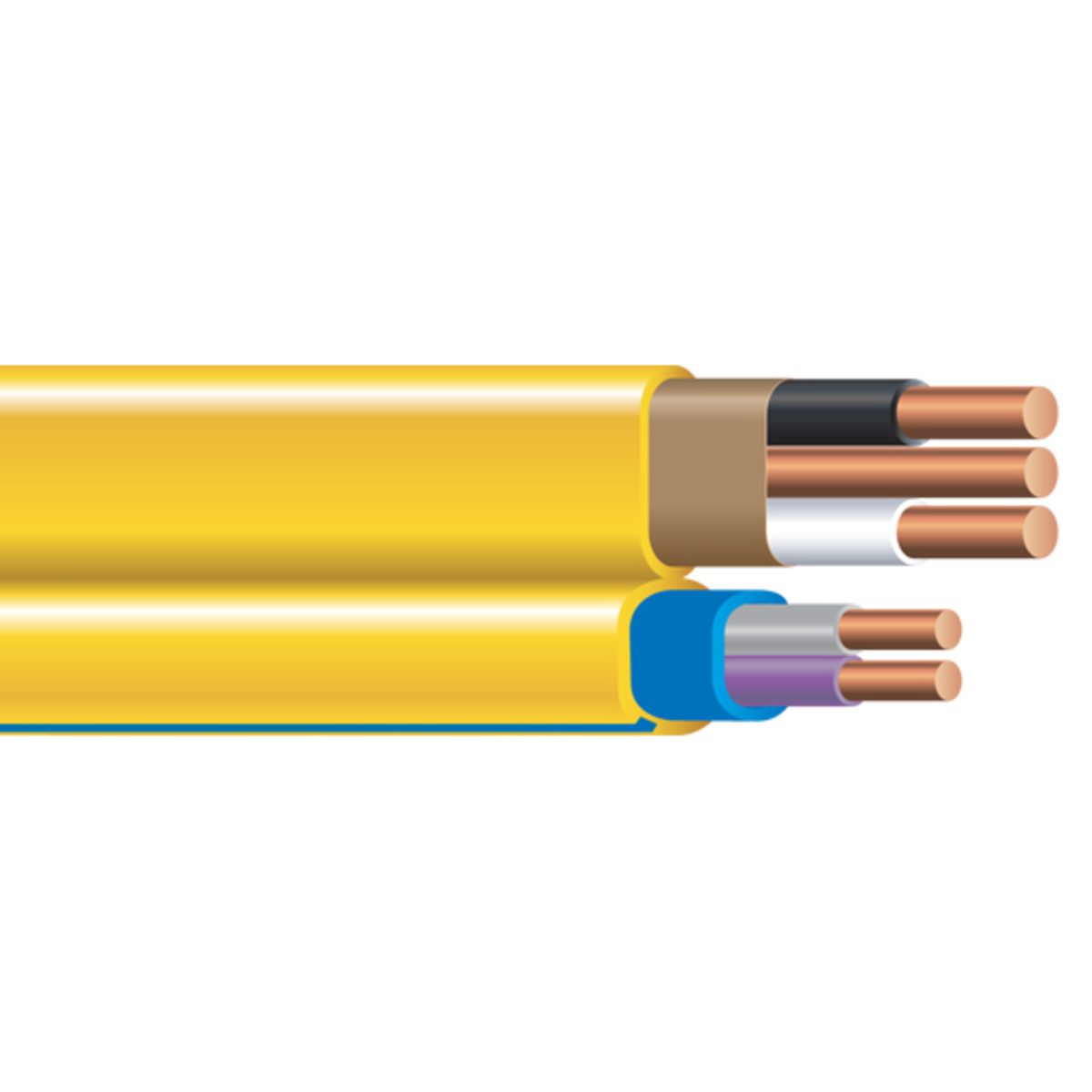 NM-B-PCS Cable, 12/2 with Ground 16/2, Copper, 1000 Foot