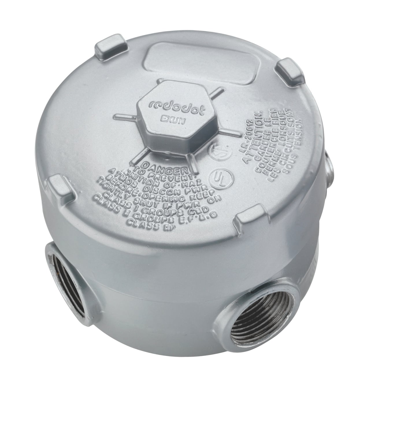 EXUN-22 T&B Internal Conduit Hub With Installed Green Ground Screw, 3/4 in, For Use With 4-Hole Outlet Boxes, Die Cast Aluminum, Aluminum Lacquered