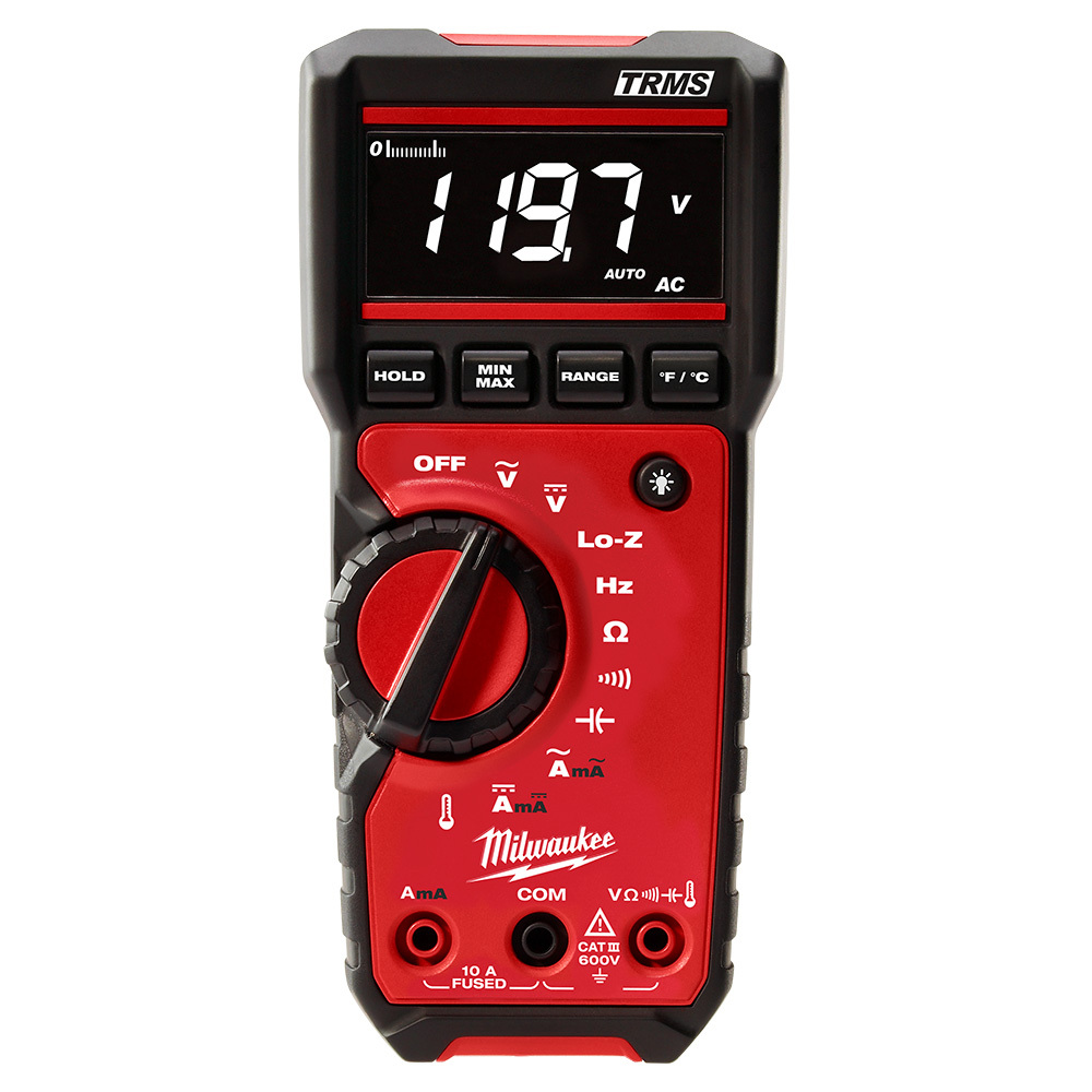 2217-20 Digital Multimeter, 600 V AC/DC, 10 A, 40 MOhm Measuring, 6 mV to 600 VAC, 600 mV to 600 VDC, 10 A, 600 Ohm to 40 MOhm, High Contrast White on Black Display