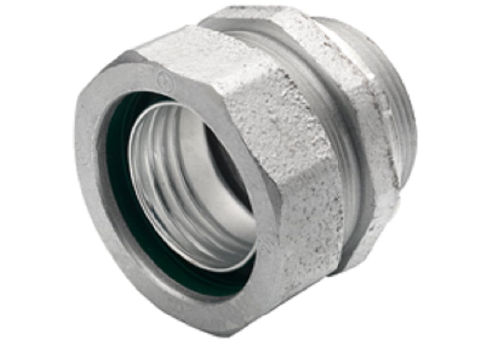 438-SLT Bridgeport Straight Liquid Tight Conduit Connector, 3-1/2 in Trade, Malleable Iron, Electro-Plated Zinc