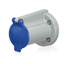 Receptacle Cover with Snap Back Lid, For 17, 19, 22R22, 22R23 Series, 90 Degree, Panel Receptacles, Blue