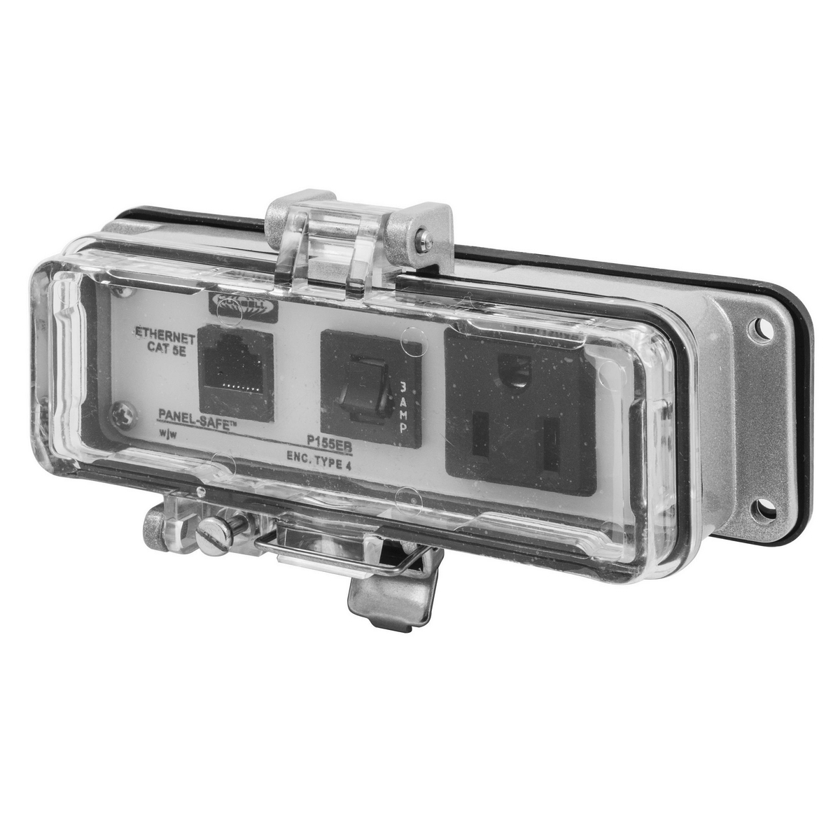 P155EB Plug-In Standard Multimedia Outlet, Receptacle Outlet, Wall Mounting, NEMA 12/4/4X Configuration