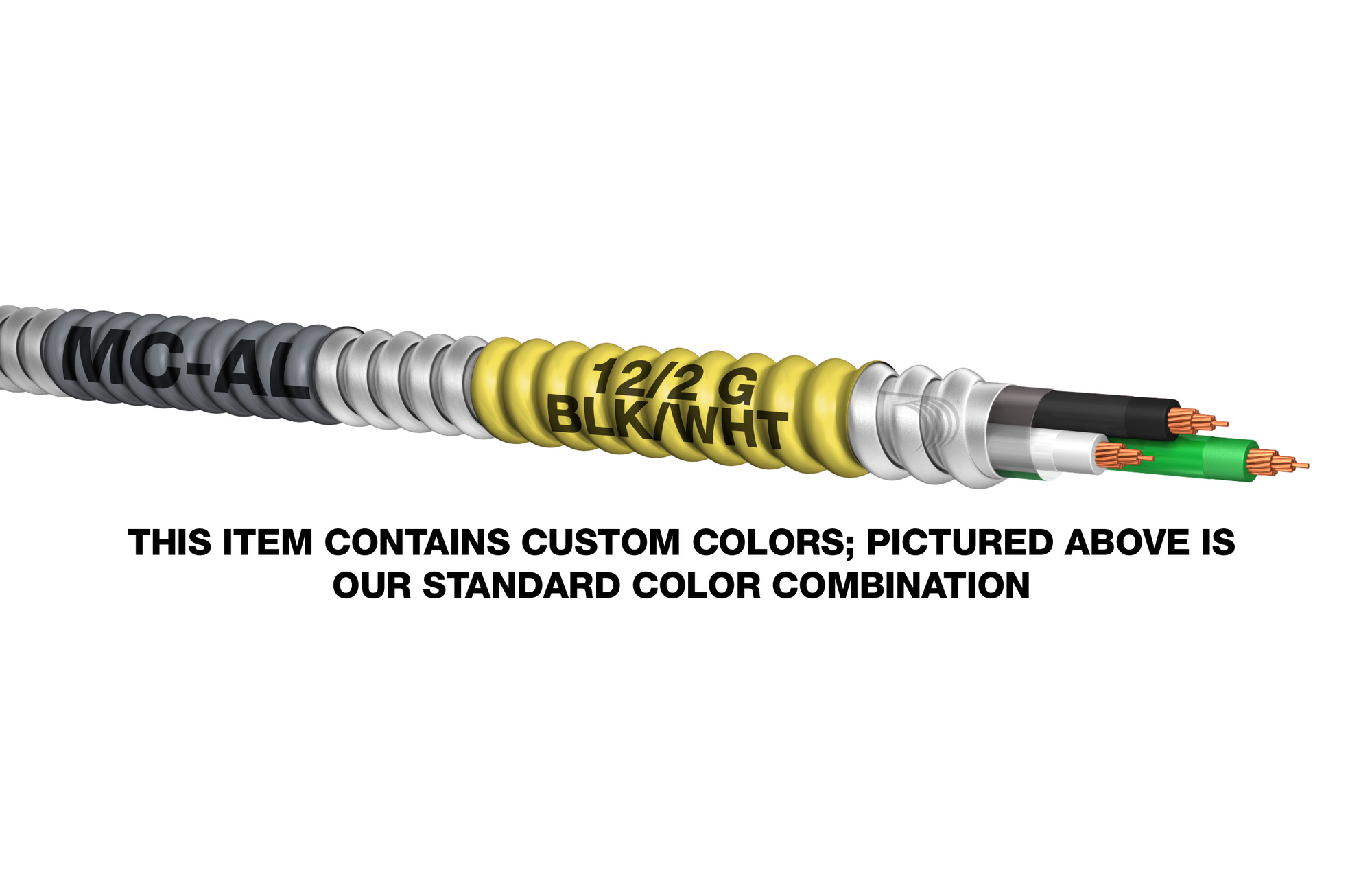 791210926450 SmartColorID Type MC Armor Conductor Cable, Reel Packaging, 600 V AC, (3) 10 AWG Ground Stranded Aluminum Conductor, 1000 ft L