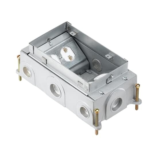 664-CI Steel City Recessed Service Floor Box, Cast Iron, 90 cu-in Capacity, 2 Gangs, 9-15/16 in L x 5-3/32 in W x 3-3/4 in H