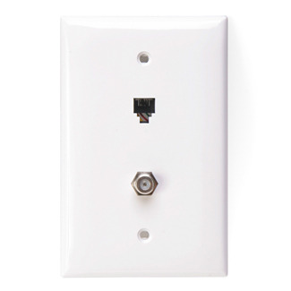 40539-CMW eXtreme Midsize Telephone/Video Wall Jack, 1 Gang, 3-1/8 in W, Nylon, Wall Mount