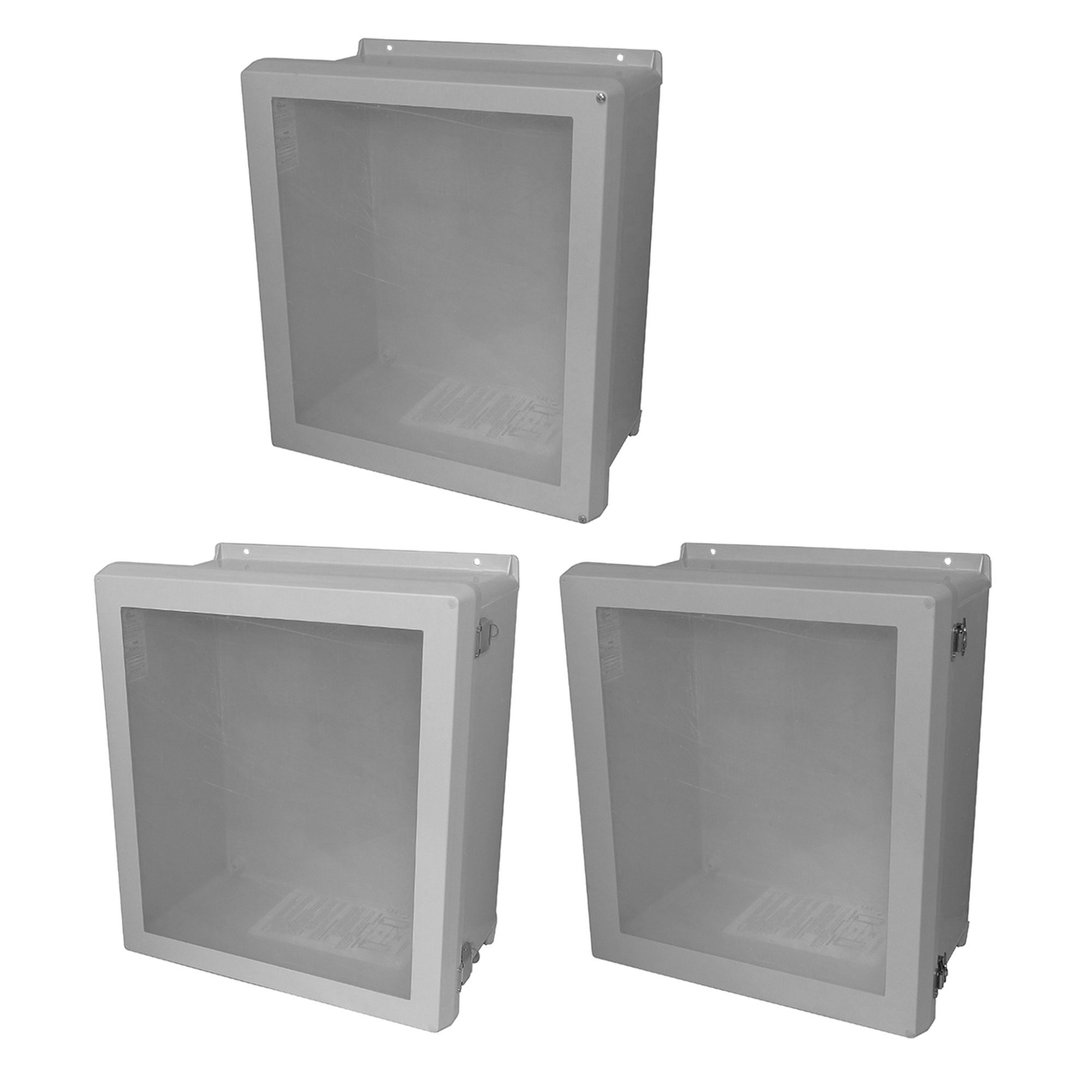 VJB1210HWPL2 VJ Thermoplastic Wall Mounted Industrial Enclosures, x 11.32 in W x 5.6 in D x 13.32 in H, NEMA Type 3, Type 3R, Type 4, Type 4X, Type 12, Type 13/IP66 NEMA Rating, Fiberglass