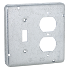 4-11/16 In. Square Exposed Work Covers, 1 Toggle Switch and 1DuplexReceptacle