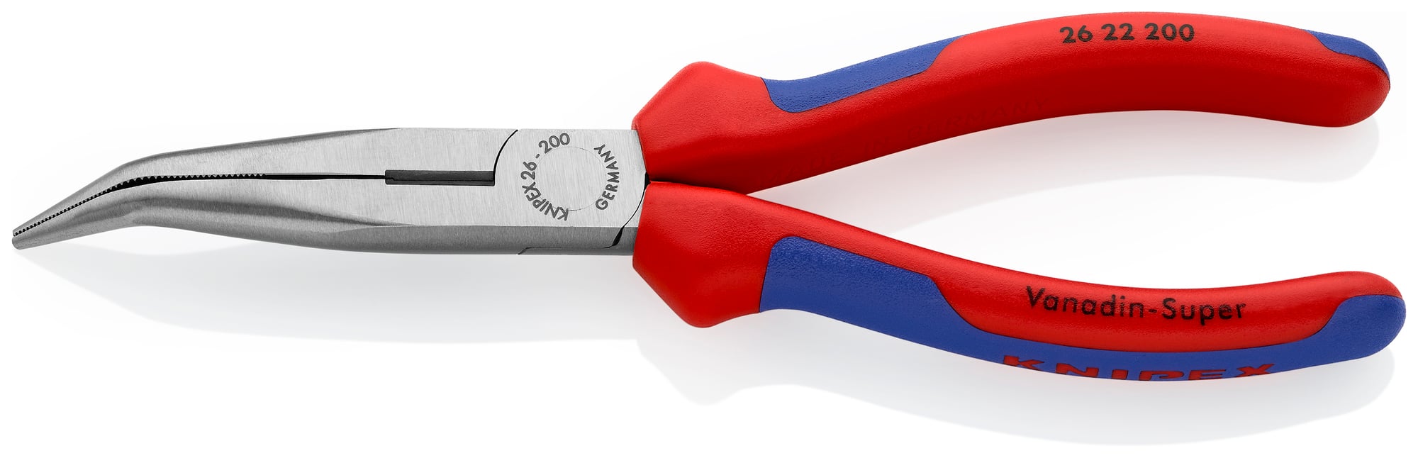 Long Nose 40° Angled Pliers with Cutter, 8 in., Multi-Component