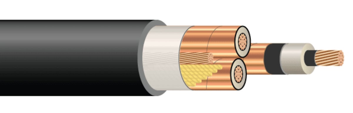 55051499 MV-105 Voltage Cable, Reel Packaging, (1) Conductors 2 AWG Conductor Bare Stranded Copper Conductor