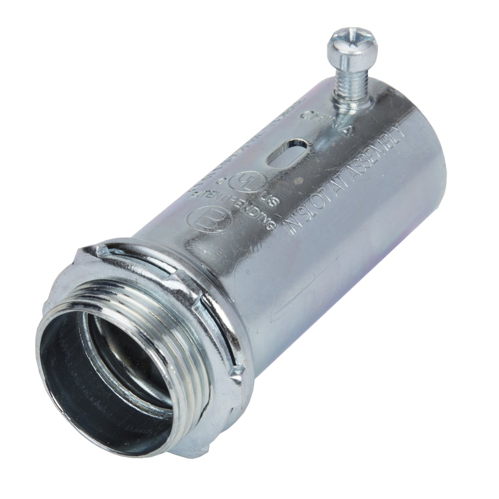 233-SLP Bridgeport Mighty-Align EMT Slip Connector, 1-1/4 in Trade, For Use With Conduit Fitting, Steel, Zinc Plated