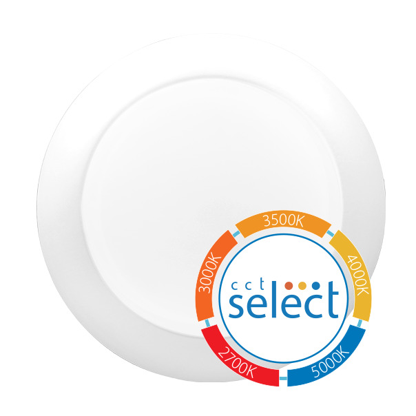 RSD 5/6 Inch White Surface Mount LED Downlight, CCT Selectable 2700K/3000K/3500K/4000K/5000K, 120V, 93 CRI