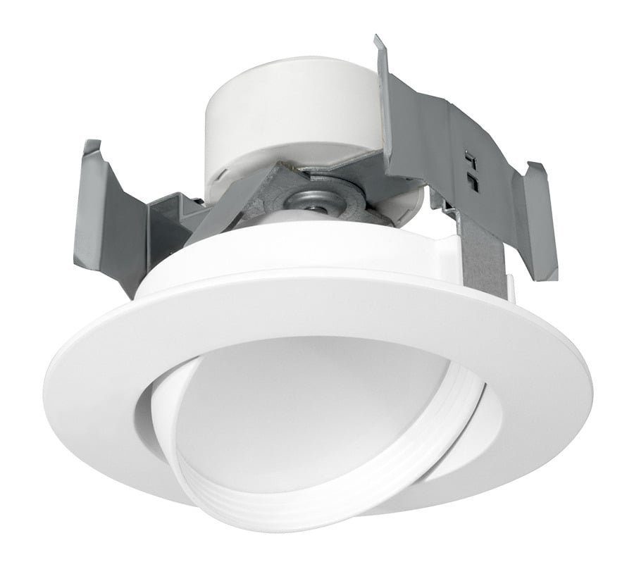 DLED4AR11Y 4 in Adjustable Round Retrofit Downlight, 11 W Fixture, 120 V AC, Die Cast Aluminum Housing
