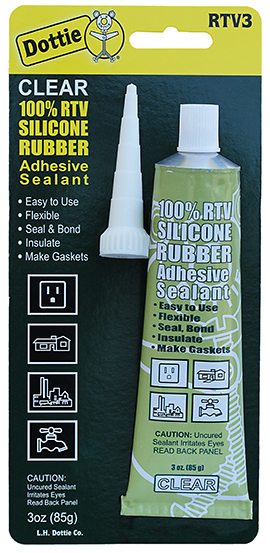 RTV3 RTV Silicone Sealant, 3 oz Tube, Clear, RTV Silicone Base