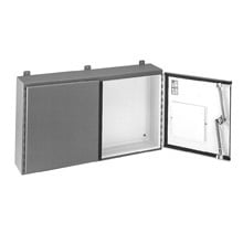 424212-12D 2-Door Electrical Enclosure, 42 in W x 12 in D x 42 in H, NEMA 12/IP65 NEMA Rating, Carbon Steel