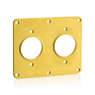 2-Gang, 1.56-Inch Diameter Single Receptacle Coverplate, Yellow