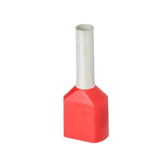 F8003 Sta-Kon F Series Insulated Wire Ferrule, 17 AWG Stranded Copper Conductor, 0.591 in L, Copper, Red