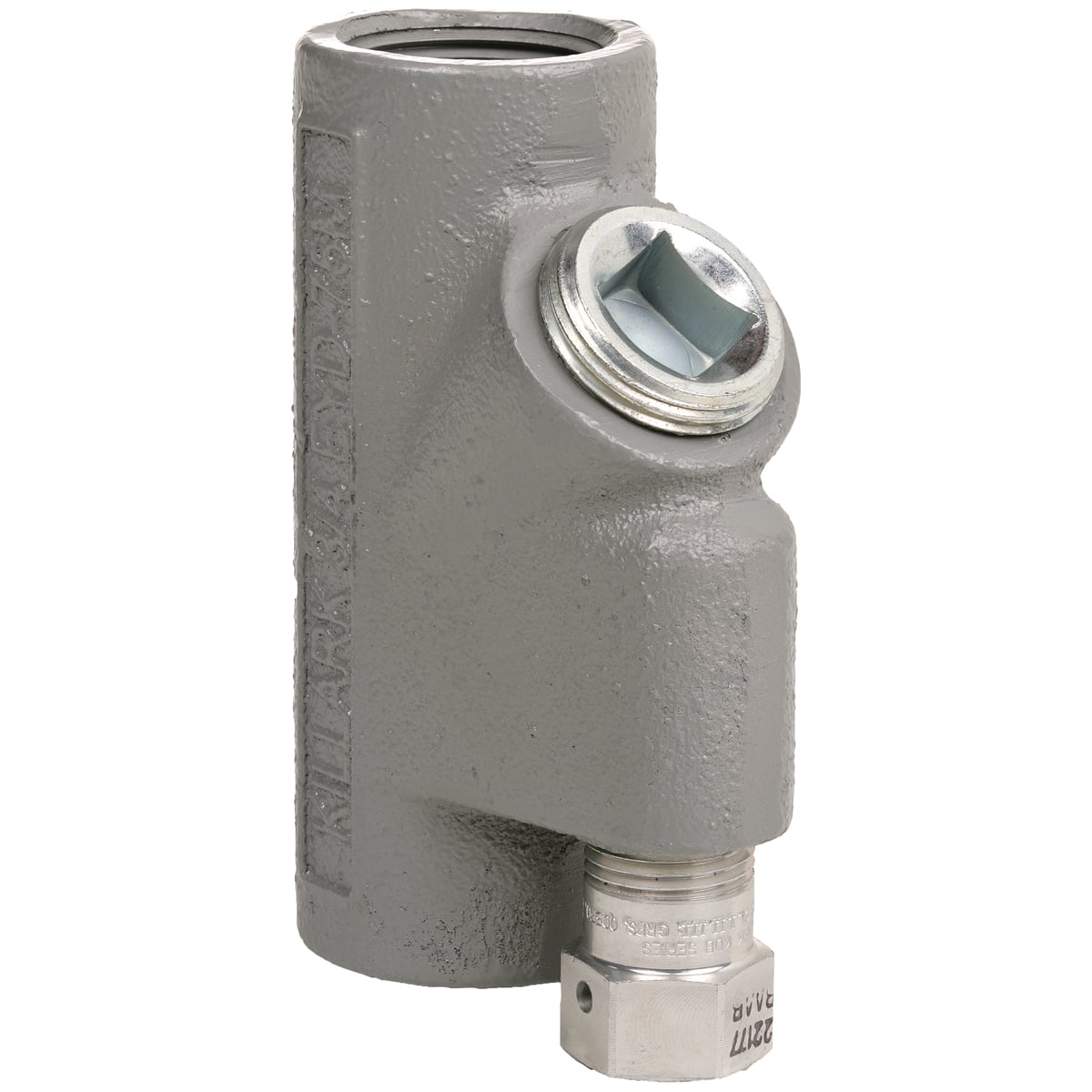 EYD-100M EYD Female to Female Seal Fitting With KDB-375 Drain Breather Fitting, 1 in, For Use With Vertical Conduit, DURALOY Iron, Tri-Coated