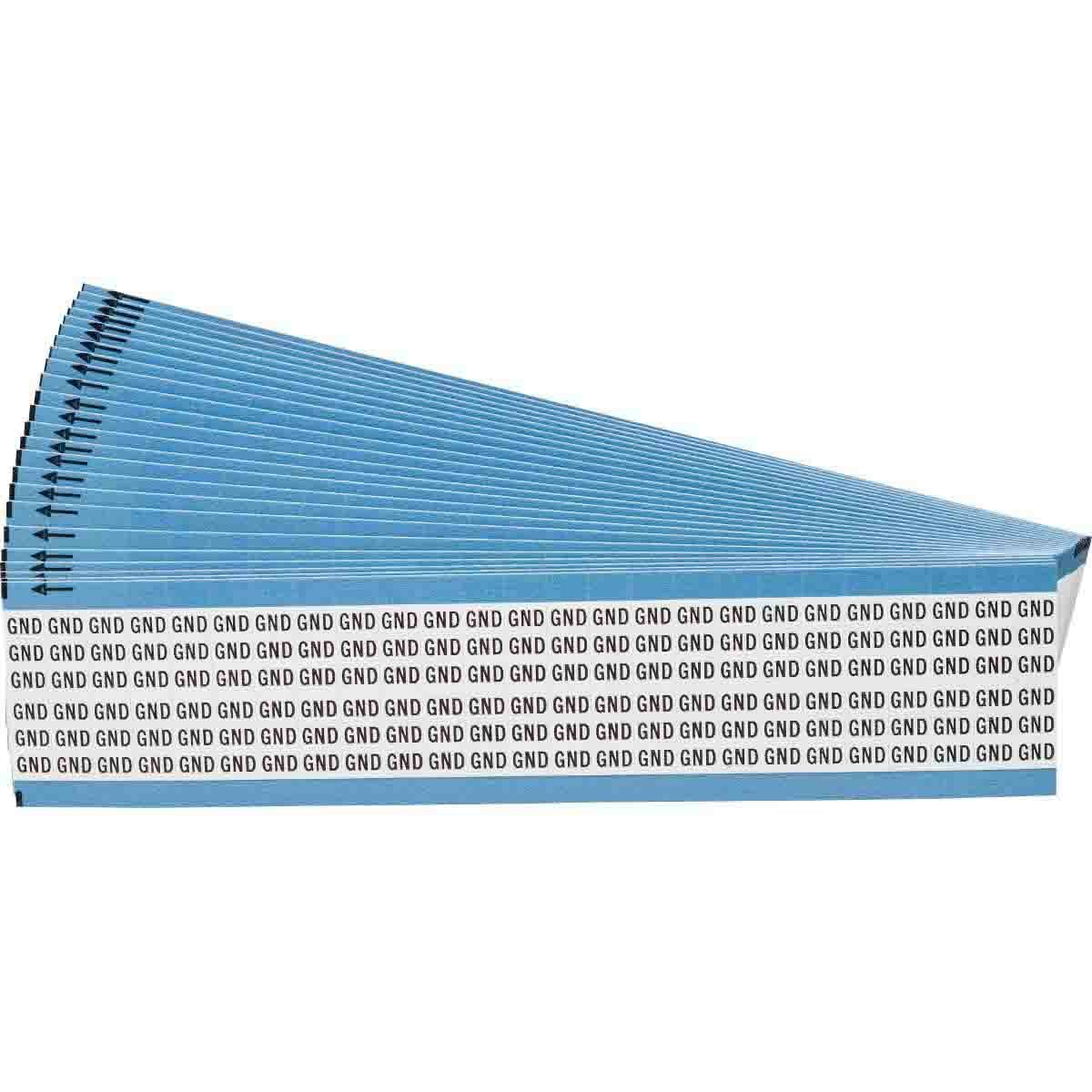 WM-GND-PK WM Series Solid Symbol Wire Marker Card, 1/4 in W, Black on White, B-500 Repositionable Vinyl Coated Fabric, 36 Markers per Card