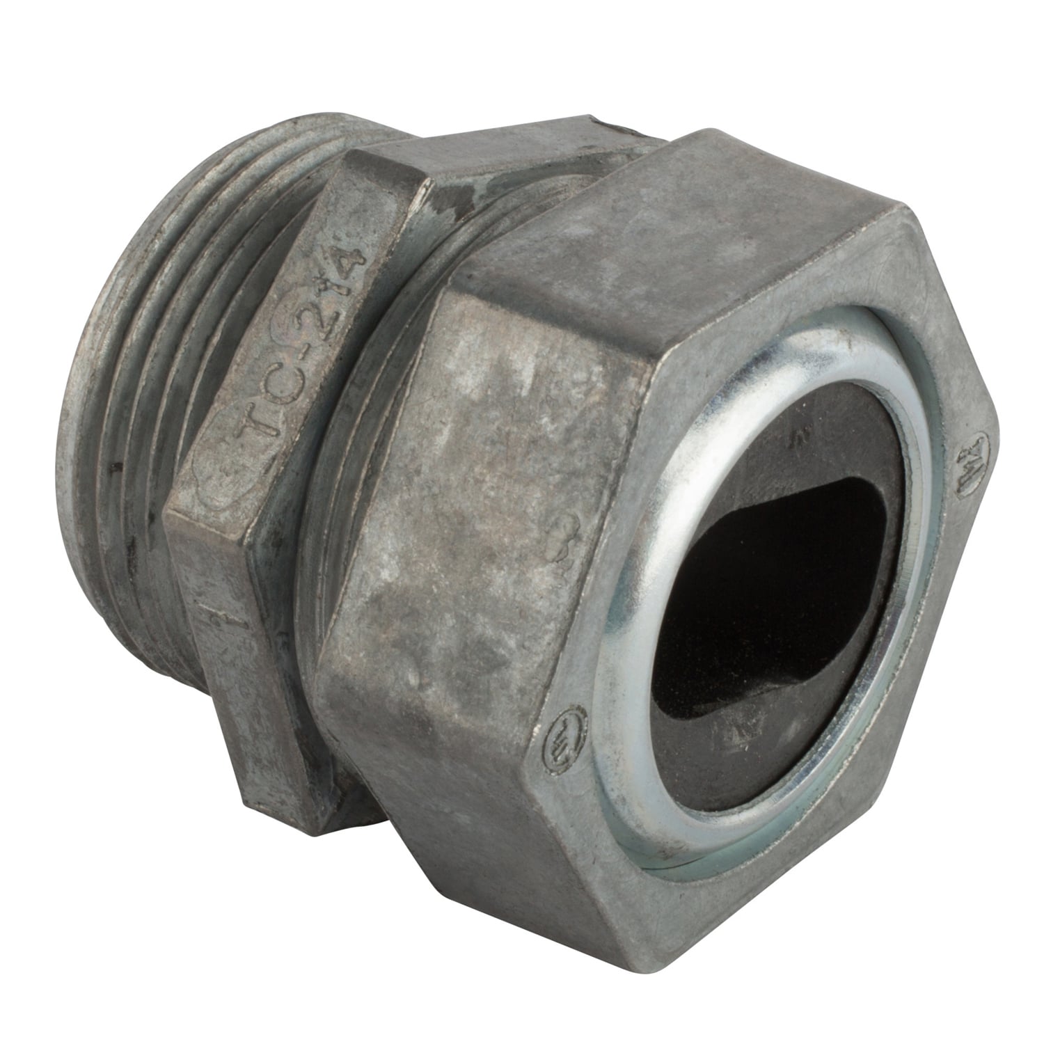 WT205B-1 Steel City Straight Watertight Conduit Connector, 1-1/2 in Trade, 1.375 in L x 0.875 in W Cable Openings, Die Cast Zinc