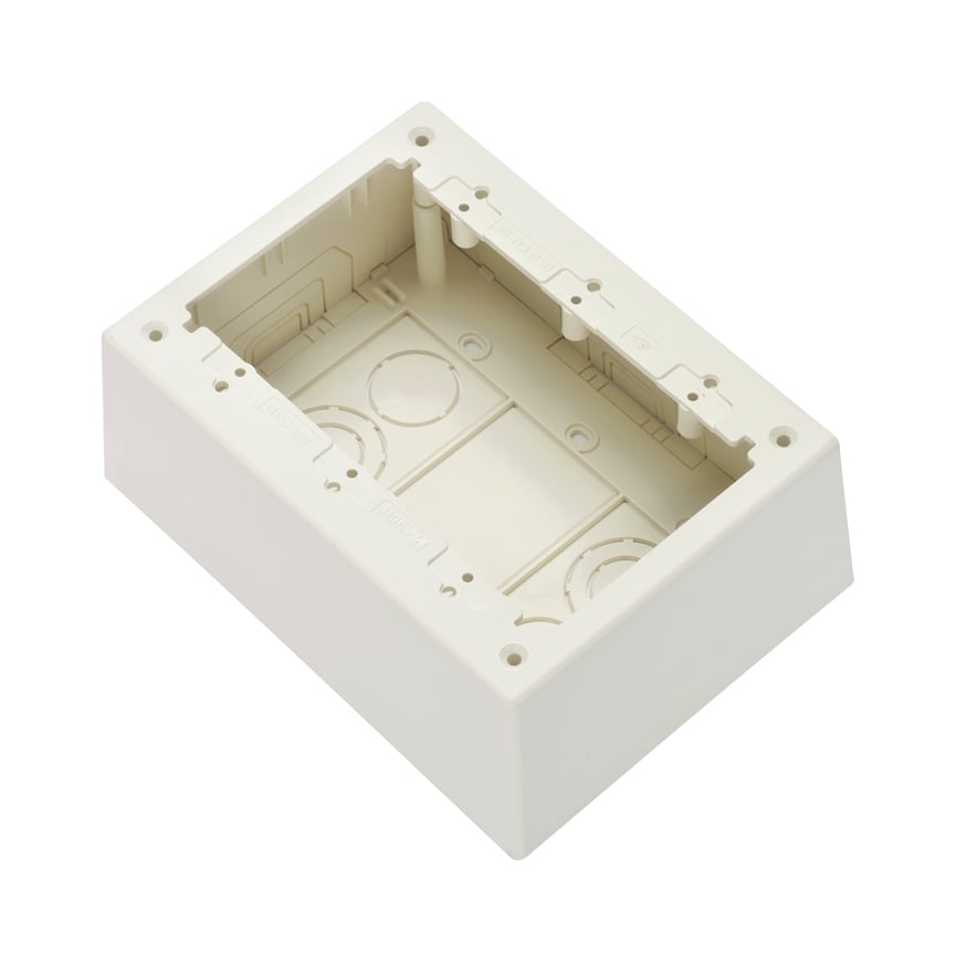 JBP3DIW 3-Gang 2-Piece Power Rated Deep Outlet Box, 7 in L x 5.19 in W x 2-3/4 in H, PVC, Off-White