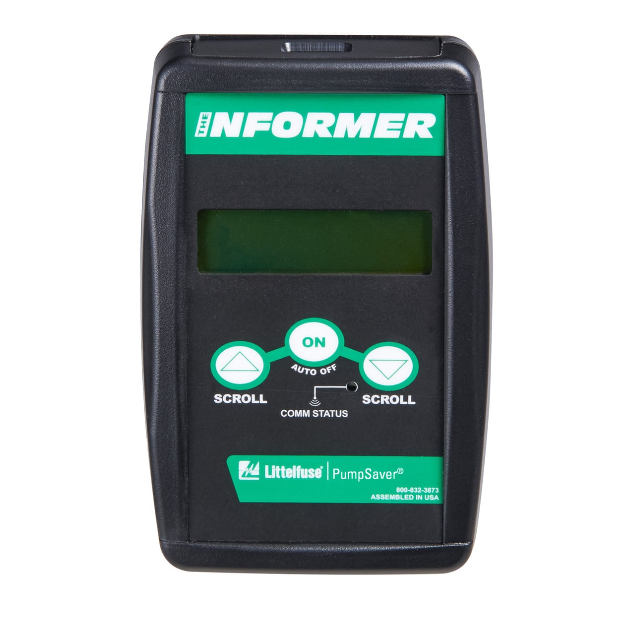 INFORMER Remote Indication and Monitoring, 1 V AC 0.25 W, Infrared Signal, For Use With 1-ph PumpSaver, 94 HB ABS, Black
