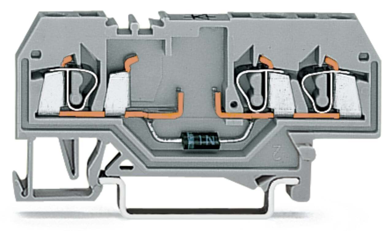 280-673/281-410 Operating Tool Component Terminal Block, 250 V, 0.5 A, 28 to 14 AWG Wire, 1 Poles, DIN Rail Mount