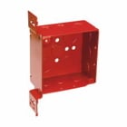 Eaton Crouse-Hinds series Square Outlet Box, (2) 1/2", (2) 1/2", (1) 3/4" E, 4", VMS, Red, Conduit (no clamps), Welded, 2-1/8", Steel, (6) 1/2", (3) 1/2", (1) 3/4" E, 30.3 cubic inch capacity