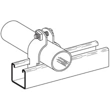 B2019AL B2000 2-Piece Conduit/Pipe Clamp, 5 in Conduit, 1000/200/150 lb Load, 5 in OD, Aluminum