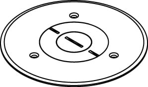 896PCK-AL Ratchet-Pro 880/881 Assembled Communication/Power Cover Plate, 5-1/2 in Dia, Aluminum/Polycarbonate