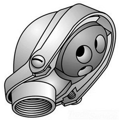 17-400G Type 17 Weather-Resistant Service Entrance Head, (6) 1-3/4 in, 1-1/8 in Hole, 4 in Trade, Malleable/Ductile Iron