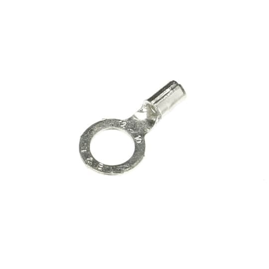 C10-38 Sta-Kon C Series Non-Insulated Ring Terminal, 12 to 10 AWG Conductor, 1.1 in L, Serrated Barrel, Copper, Metallic