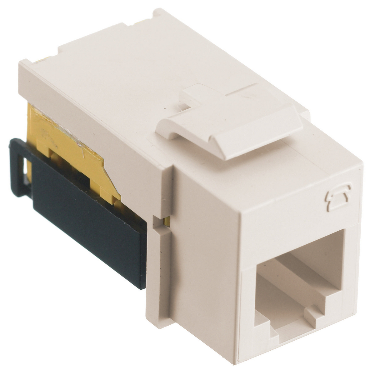 NSJUI Standard Modular Jack, 6-Position USOC Module, Screw Mount, Ivory