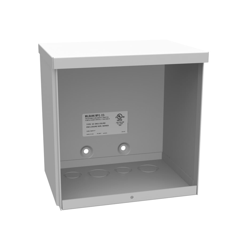8x6x8 Screw Cover Type 3R UL Listed Steel Knockouts ANSI 61 Gray Quad D Knockout for Lock Emboss Mounting Holes in Back