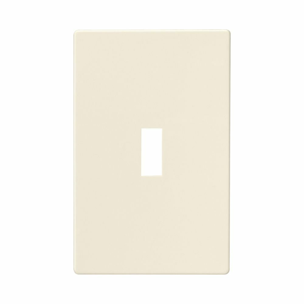 Eaton Screwless wallplate, Screwless, Lt. Almond, Toggle Cutout, Polycarbonate, Single- gang, Mid-size
