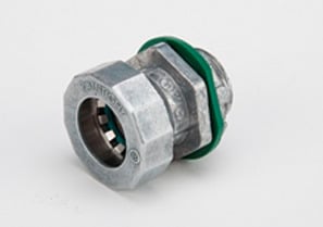250-MSRT Bridgeport Mighty-Seal Non-Insulated Conduit Connector, 1/2 in Trade, For Use With EMT Conduit, Die Cast Zinc, Ball Burnished