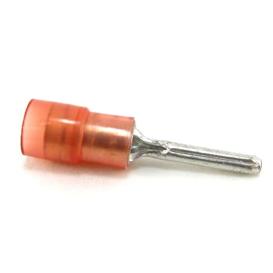 18RA-47PT Sta-Kon RA Series Insulated Pin Terminal, 22 to 18 AWG Conductor, 0.075 in Dia x 0.39 in L Pin, Copper, Red