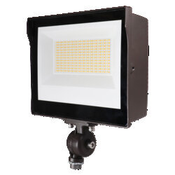 OBS61326 Floodlight 1A, 25 watts,120 277V, 0 10V dimmable, 80 CRI, Selectable CCT 3000K, 4000K, 5000K, Wide flood distribution, bronze painted finish