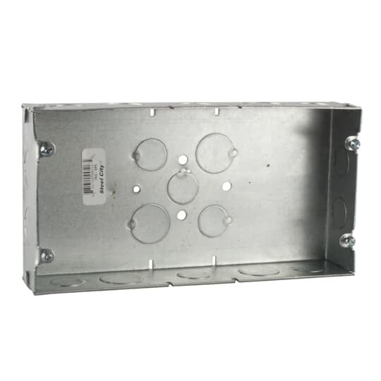 703-SPL Steel City Welded Style Gang Box, Steel, 65 cu-in Capacity, 3 Gangs, 3 Outlets, 19 Knockouts