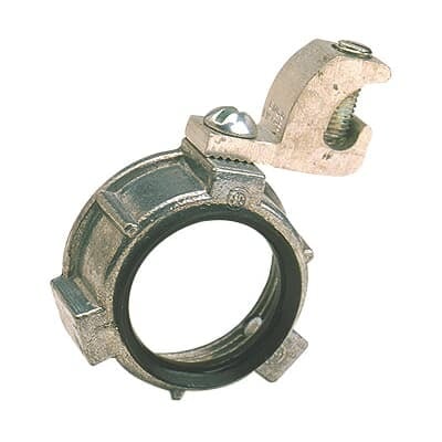BG207 Steel City Insulated Grounding Bushing With Aluminum Lug, 2-1/2 in Trade, 8 AWG Wire Min, 1/0 AWG Wire Max, Die Cast Zinc