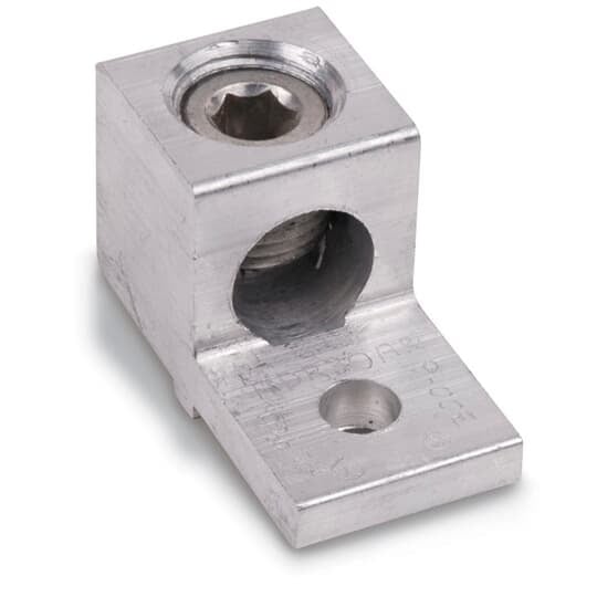 ADR21ARH Blackburn Type ADR-ALCUL Mechanical Lug Connector, 14 AWG Min, 2/0 AWG Max Aluminum/Copper/Stranded Conductor, 1/4 in Stud, 1 Bolt Holes, Aluminum