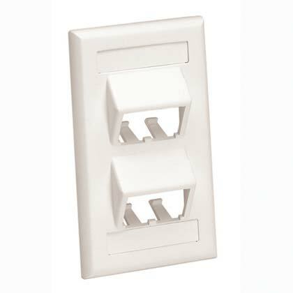 CFPSL4EIY Mini-Com PanNet Classic Series Sloped Vertical Faceplate, 1 Gangs, 4 Ports, Mini-Com Module, Fastened Mount, ABS