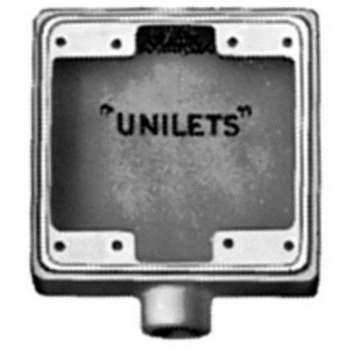 2-Gang FS Cast Device Box, 1/2 inch, Malleable Iron, Zinc Electroplated