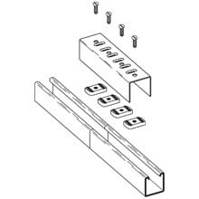 B166-52ZN 4-Hole Splice Clevis, 7-1/4 in L x 16 ga THK, For Use With Strut and BF Fittings, Steel